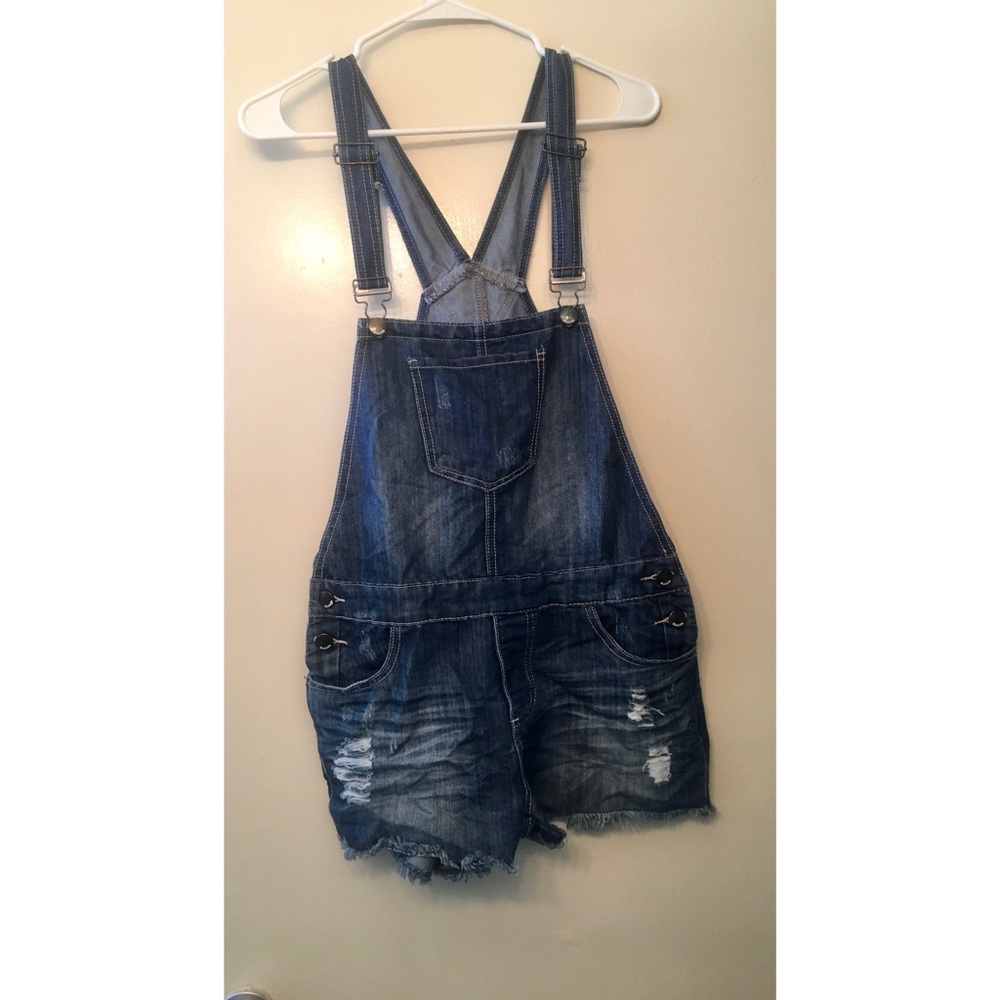 Mindcode Cutoff Short Denim Overalls